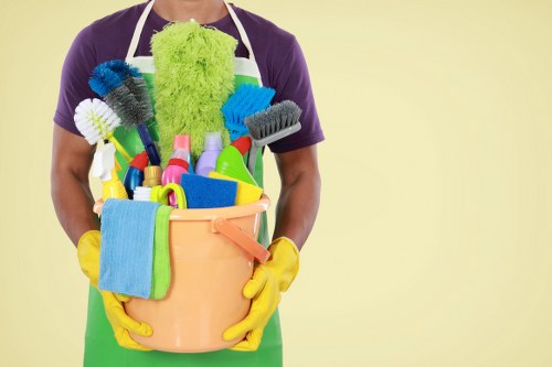 Cleaner vacuuming and dusting in a suburban Enfield living room