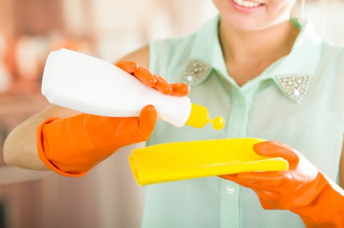 Local carpet cleaner treating a high-traffic area in Enfield